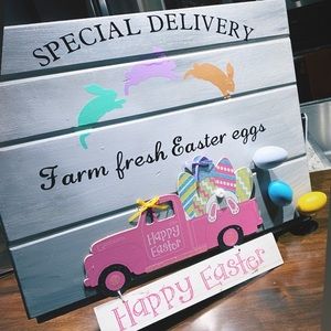 Handmade Easter farm sign!